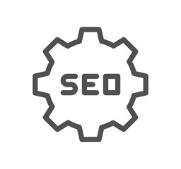 Engine optimization related icon outline and linear vector.