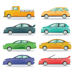 Fototapeta na wymiar car vehicles transport in flat style vector illustration