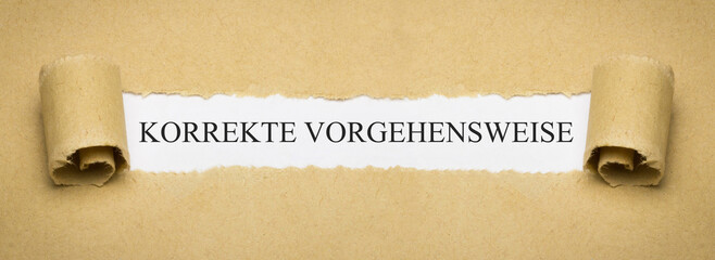 Korrekte Vorgehensweise