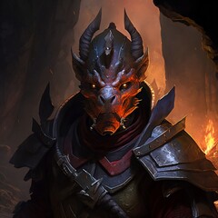 Role-play fantasy character: dragonborn warrior