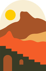 Mountain Wall Art Vector