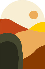 Mountain Wall Art Vector