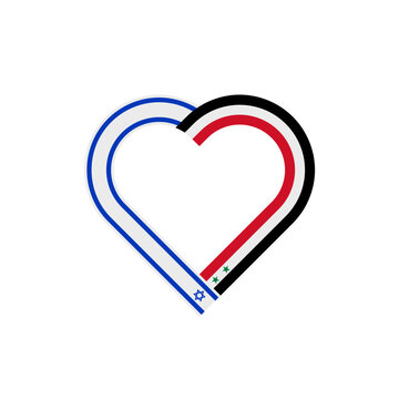 recommend clip art: unity concept. heart ribbon icon of israel and syria flags. vector illustration isolated on white background