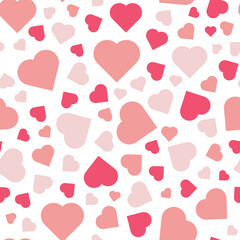 Pink Valentine Hearts Texture Vector Repeat Pattern Background