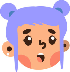 Children Head Avatar Vector