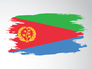 Eritrea vector flag hand drawn with a brush