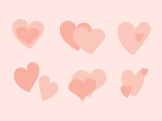 vector hand drawn hearts collection