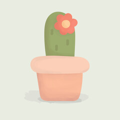 Vector cute cactus in watercolor. hand drawn cactus.