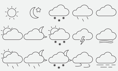 Weather icons set, collection.