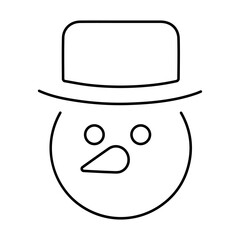snowman icon on white background, vector illustration.