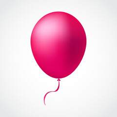 Realistic Pink Shiny Balloon Isolated Vector Illustration