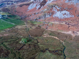Aerial view of Glencolumbkille in County Donegal, Republic of Irleand