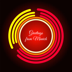 Greetings from Munich  on a white background, vector illustration