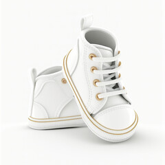 Keep It Simple with White Blank Baby Sneaker Shoes for Your Mockup Needs (AI Generated