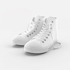 Minimalist White Canvas Shoes for Mockup - AI Generated