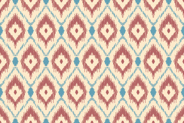 Ethnic ikat seamless pattern in tribal. American, Mexican style. Aztec geometric ornament print. Design for background, wallpaper, illustration, fabric, clothing, carpet, textile, batik, embroidery.