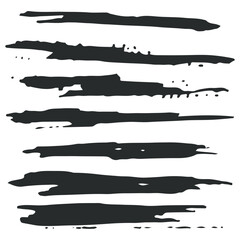 Grunge brushes vector set isolated on a white background.