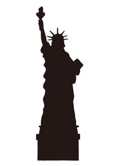 自由の女神　手描きのシルエットイラスト