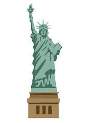 自由の女神　手描きのシンプルイラスト