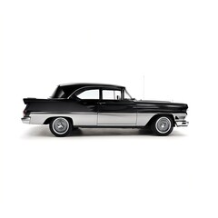 Obraz na płótnie Canvas Black Vintage Car on White Background. Classic Luxury Automobile Isolation Created with Generative AI and Other Techniques