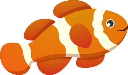 Anemone fish ( Clown fish ) cartoon character