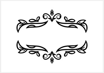 Damask frame. Hand drawn art line. Sketch border. Vector stock illustration. EPS 10