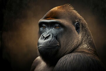 Gorilla Stock Photo, Wildlife Photography, Generative Ai