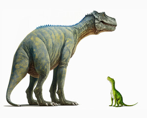 meeting of two dinosaurs