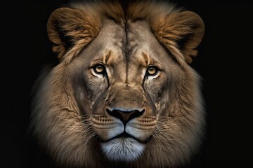 Fototapeta na wymiar Lion Stock Photo, Wildlife Photography, Generative Ai