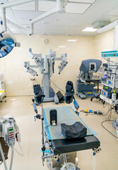 Surgical professional twchnologies. Modern empty operating ward.