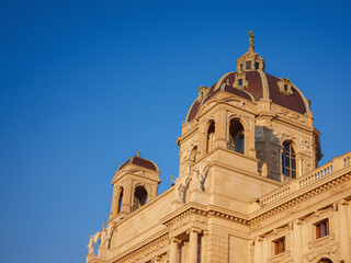 Fototapeta premium Museum of Art History or Kunsthistorisches Museum in Vienna. Museum in Maria Theresa Square. Both museum buildings were built in Neo-Renaissance style by German architect Gottfried Semper.