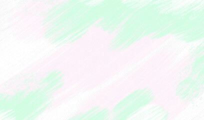 Green mint and soft pink watercolor splash on white paper abstract background