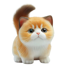 Cute munchkin cat, sitting cartoon kitten illustration. Generative AI