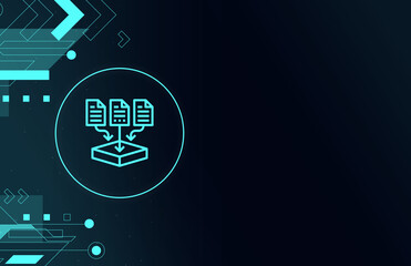 The concept of data storage in cyberspace, cloud with files, modern technology