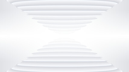 Obraz premium Abstract white background with 3d lines pattern, minimal white gray striped background