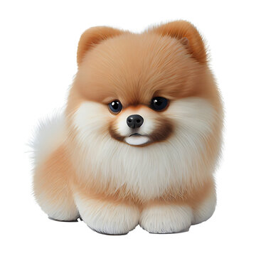 Cute pomeranian dog, cartoon puppy illustration. Generative AI