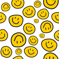 Fototapeta premium Smile ClipArt seamless pattern icon