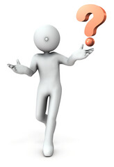 おどけてギブアップする人物
