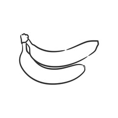 Banana line art vector illustration, Coloring book of healthy fruit