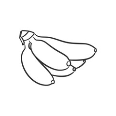 Banana line art vector illustration, Coloring book of healthy fruit