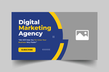 Business youtube thumbnail design template