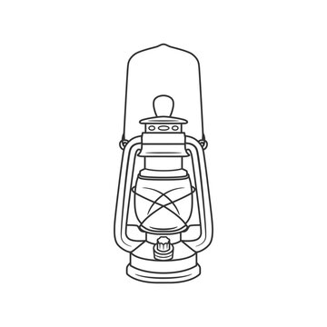 recommend clip art: Vintage lantern line art vector illustration, Old vintage oil lamps illustration
