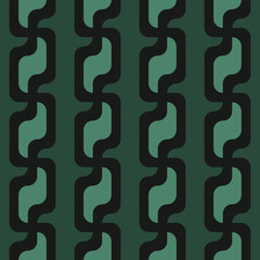 seamless green victorian geometric pattern with black mosaic ornament