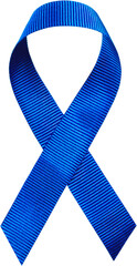 Blue ribbon representing the prevention of prostate cancer.