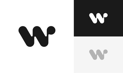 W letter logo initial modern design vector
