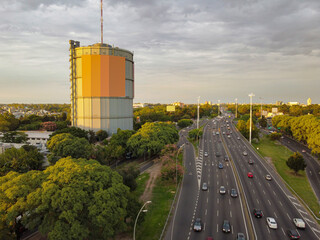 disused gasometer on general paz avenue and constituents