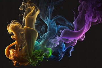 Fototapeta premium Abstract colorful smoke flowing and growing. Creative background design. Generative AI