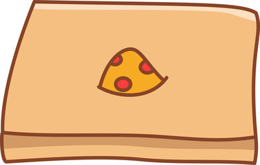 Pizza box, food illustration