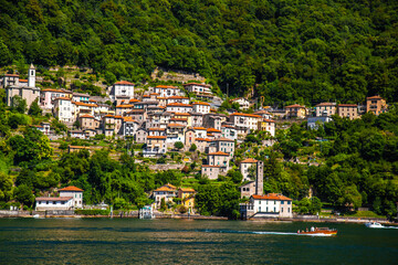 View of the village Torno Fagetto Laglio Quarzano on the Como Lake, Lombardy, Italy