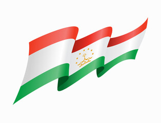 Tajikistan flag wavy abstract background. Vector illustration.